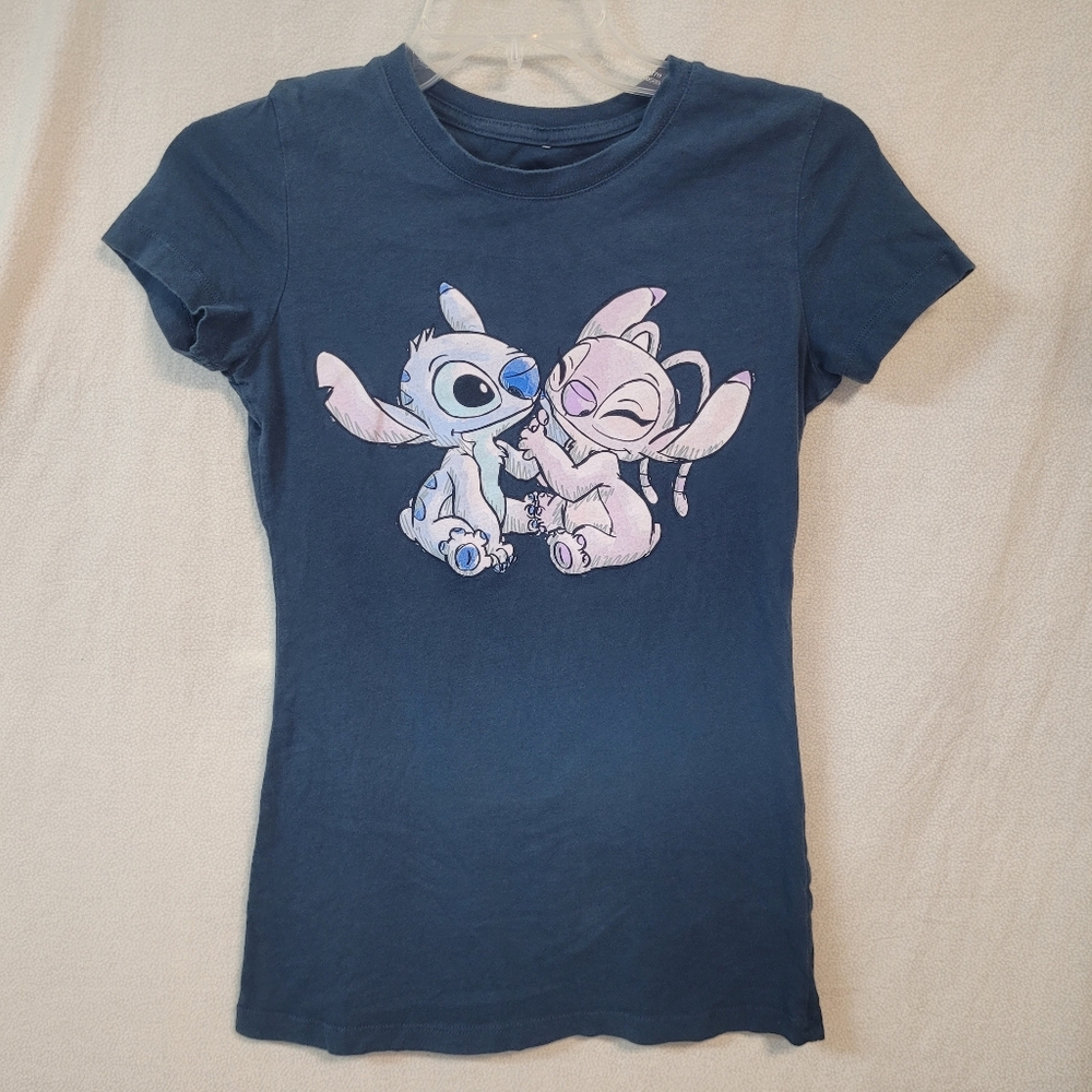 Disney Tee, Womens Med, Blue and Pink Lilo Stitch Graphic Tee Vacation Resort